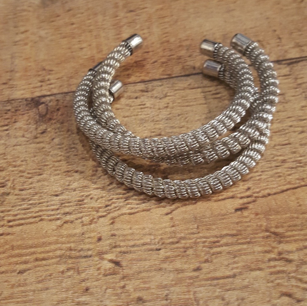 Cuff chain bracelet set of 3